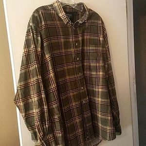 Trader Bay Brand Mens Flannel Long Sleeve Button down Shirt Sz XL